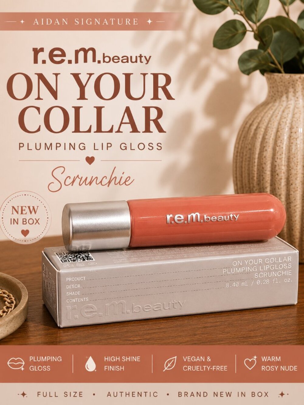 r.e.m. beauty On Your Collar Plumping Lip Gloss Scrunchie